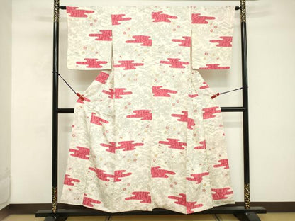 平和屋着物■上質な小紋 手描き エ霞風景文 正絹 逸品 DABE7908cd