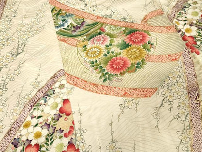 平和屋着物■豪華振袖 手描き 花丸文 金彩 正絹 逸品 DABE7918cd