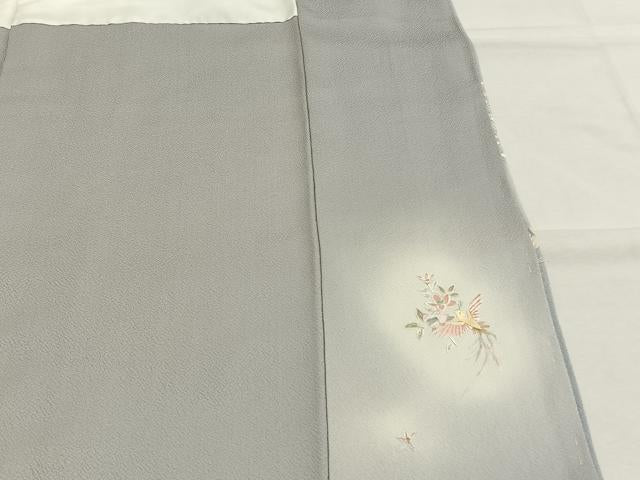 平和屋着物●訪問着　蘇州刺繍　亀甲花鳥文　暈し染め　正絹　逸品　AABI1340fy