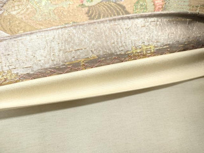平和屋着物▼六通柄袋帯 きりこ織 王朝 金糸 正絹 逸品 DABF2038fe