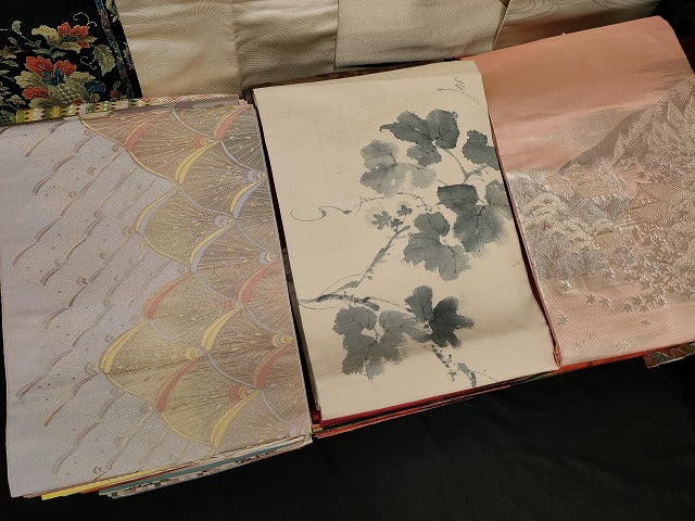 平和屋本店■名古屋帯 まとめて100点 蝶 風景 更紗 花柄 作家物 手描き 刺繍 金銀糸 など 着用可能多数 未使用品あり 全て正絹 se011