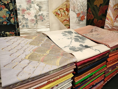 平和屋本店■名古屋帯 まとめて100点 蝶 風景 更紗 花柄 作家物 手描き 刺繍 金銀糸 など 着用可能多数 未使用品あり 全て正絹 se011