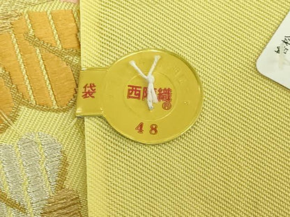 平和屋本店●極上　1854年創業　帯屋捨松　六通柄袋帯　唐織　北欧唐草　金銀糸　証紙・反端付き　逸品　新品　DZAB6614kh6
