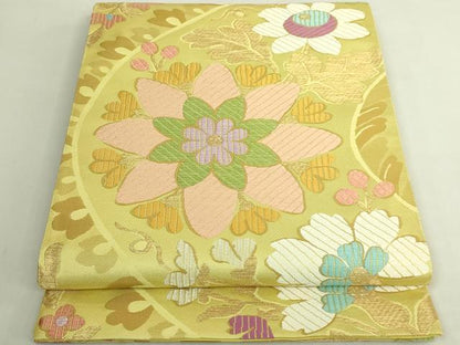 平和屋本店●極上　1854年創業　帯屋捨松　六通柄袋帯　唐織　北欧唐草　金銀糸　証紙・反端付き　逸品　新品　DZAB6614kh6
