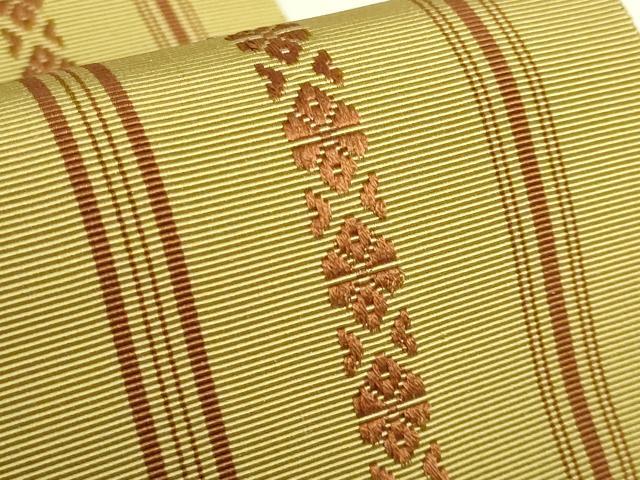 平和屋本店●極上　人間国宝　小川規三郎　本場筑前博多献上織　八寸名古屋帯　献上　共箱付き　逸品　未使用　DZAB6671kh6