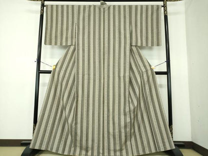平和屋着物●上質な紬　間道　正絹　逸品　未使用　DABE5355ps