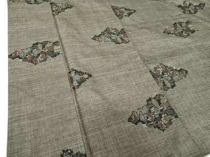 平和屋着物●本場大島紬　9マルキ　風景花鳥文　正絹　逸品　DABE5418ps