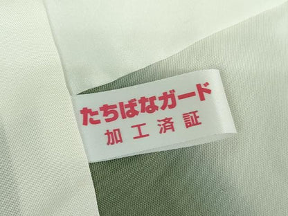 平和屋着物●本場縞大島紬　訪問着　総刺繍　樹林風景　正絹　逸品　DABE5445ps