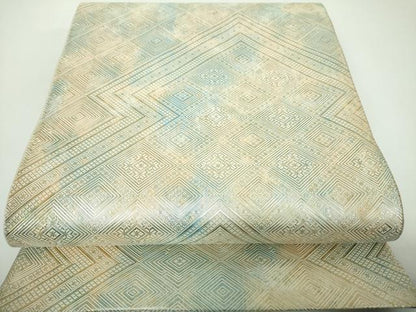 平和屋着物●佐賀錦　両面　六通柄袋帯　作家物　菱繋ぎ　正絹　逸品　DABE5535ps