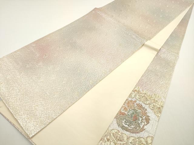 平和屋着物◎太鼓柄袋帯 ふくれ織 鳳凰花丸文 金銀糸 正絹 逸品 DABE8384xg