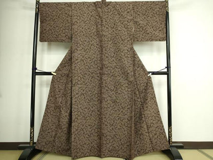 平和屋着物■上質な紬 花唐草文 正絹 逸品 DABE9189sf