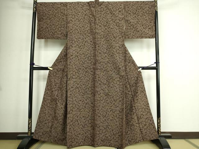 平和屋着物■上質な紬 花唐草文 正絹 逸品 DABE9189sf