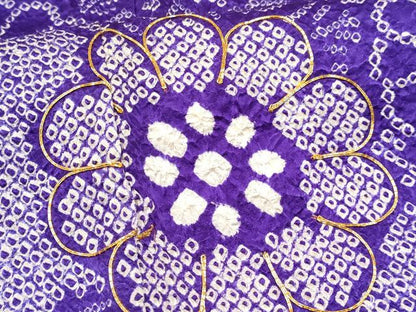 平和屋着物[]七五三　女の子　７歳　祝着　四つ身　駒刺繍　絞り　菊　逸品　DABE7083ma