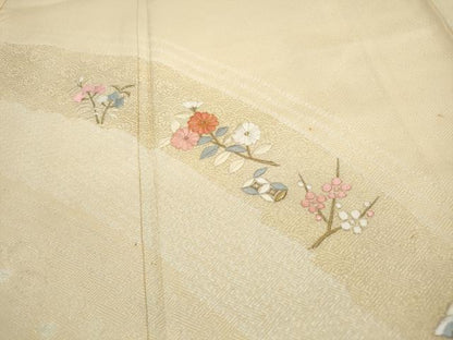 平和屋着物■訪問着 駒刺繍 刺繍 流水枝花文 金彩 正絹 逸品 DABE8964qa
