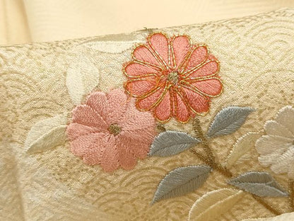 平和屋着物■訪問着 駒刺繍 刺繍 流水枝花文 金彩 正絹 逸品 DABE8964qa