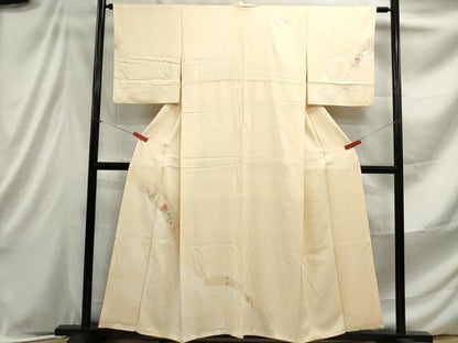 平和屋着物■訪問着 駒刺繍 刺繍 流水枝花文 金彩 正絹 逸品 DABE8964qa