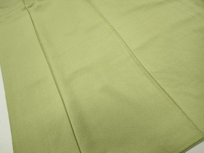 平和屋着物■上質な色無地 苗色 正絹 逸品 DABE8980qa
