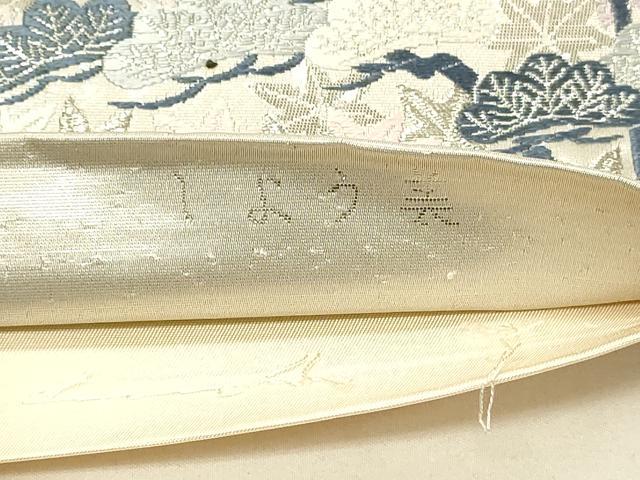 平和屋着物◎六通柄袋帯 しよう美 唐織 九百錦 風景花文 プラチナ箔 正絹 逸品 DABE3832qp