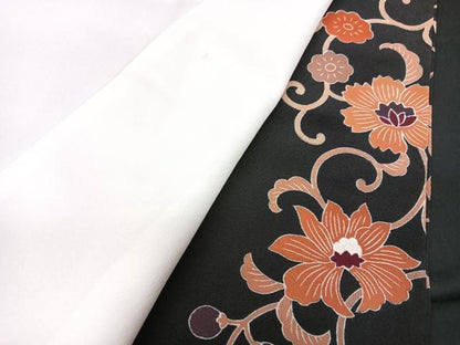 平和屋着物■豪華黒留袖 更紗花文 正絹 逸品 CABF5109xe