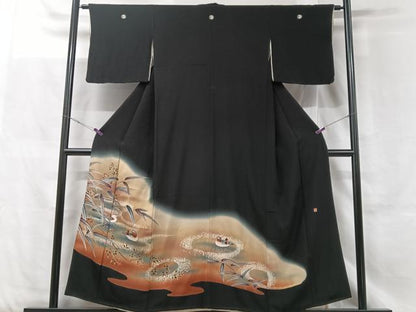 平和屋着物■豪華黒留袖 作家物 鴛鴦文 暈し染め 正絹 逸品 CABF5107xe