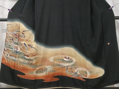 平和屋着物■豪華黒留袖 作家物 鴛鴦文 暈し染め 正絹 逸品 CABF5107xe