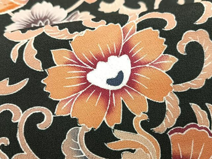 平和屋着物■豪華黒留袖 更紗花文 正絹 逸品 CABF5109xe