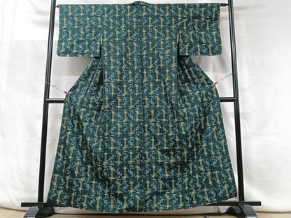 平和屋着物■上質な紬 草花文 正絹 逸品 CABF5105xe