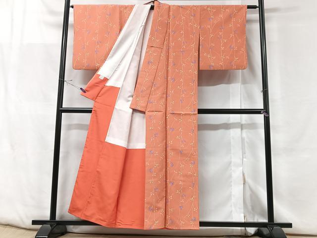 平和屋着物■小紋 舞葉文 洗える着物 CABF5125xe