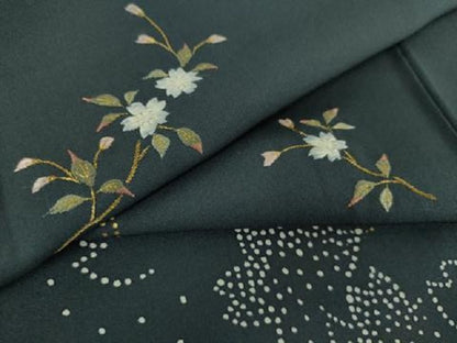 平和屋着物●訪問着　刺繍　舞桜　金彩　正絹　逸品　DABE5438ps