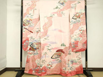 平和屋着物■豪華振袖 地紙花文 暈し染め 金銀彩 正絹 逸品 DABE7932cd