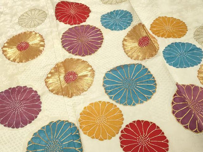 平和屋着物■訪問着 駒刺繍 舞花文 金彩 正絹 逸品 DABE7938cd