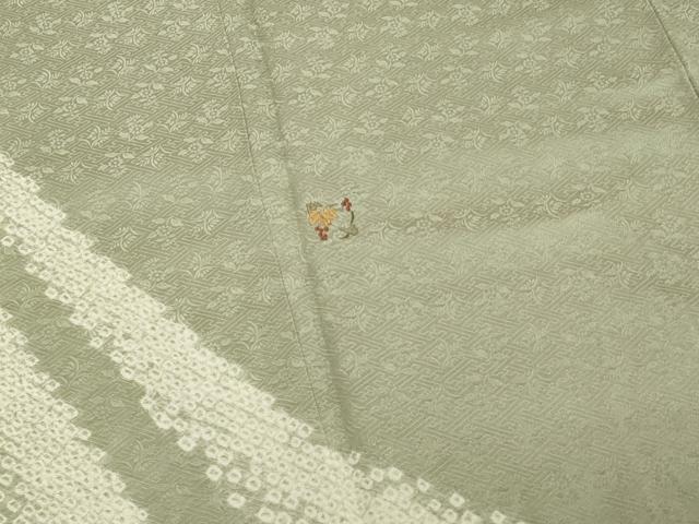 平和屋着物■訪問着 絞り 刺繍 草花文 金糸 正絹 逸品 DABE7961cd