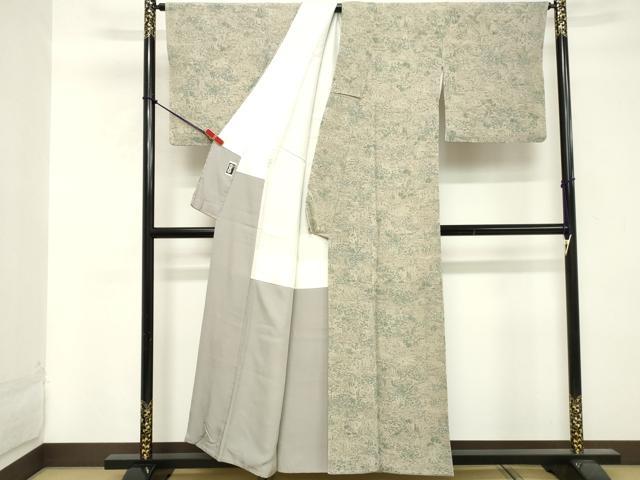 平和屋着物■上質な小紋 人物風景文 鬼しぼ縮緬 正絹 逸品 DABE7951cd