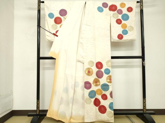 平和屋着物■訪問着 駒刺繍 舞花文 金彩 正絹 逸品 DABE7938cd