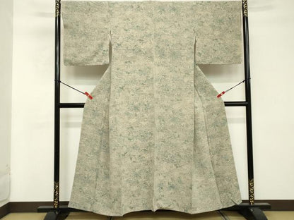 平和屋着物■上質な小紋 人物風景文 鬼しぼ縮緬 正絹 逸品 DABE7951cd