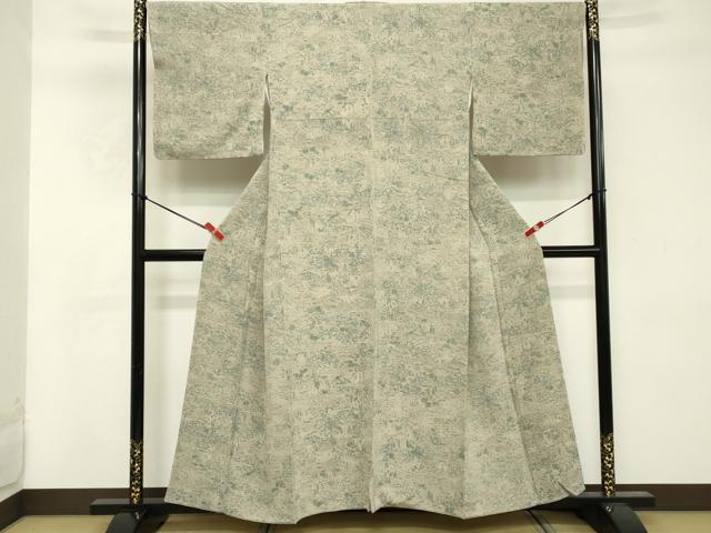 平和屋着物■上質な小紋 人物風景文 鬼しぼ縮緬 正絹 逸品 DABE7951cd