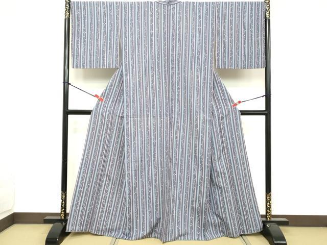 平和屋着物■上質な小紋 紬地 間道 正絹 逸品 DABE7974cd