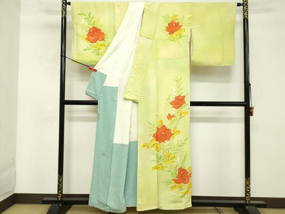 平和屋着物■訪問着 手描き 枝花文 金彩 正絹 逸品 DABE7994cd