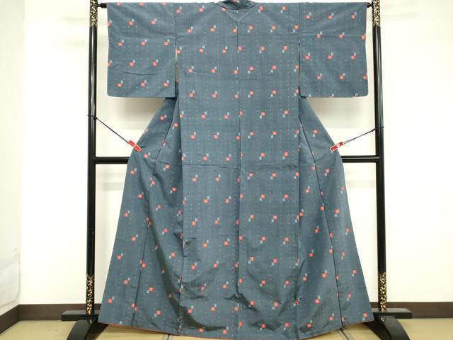 平和屋着物■上質な紬 紬地 色紙文 正絹 逸品 DABE7988cd