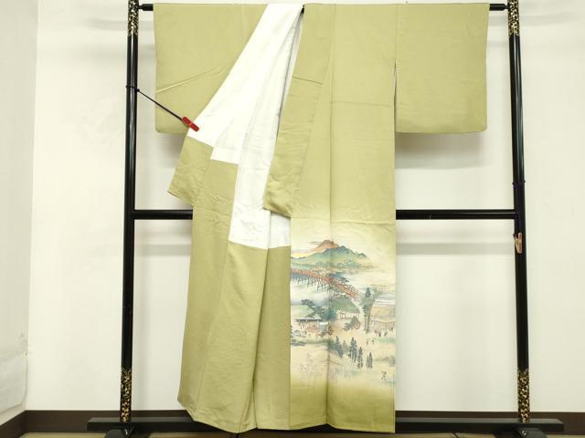 平和屋着物■豪華色留袖 作家物 寿光織 五拾三次京の路 暈し染め 金糸 正絹 逸品 DABF4007cd
