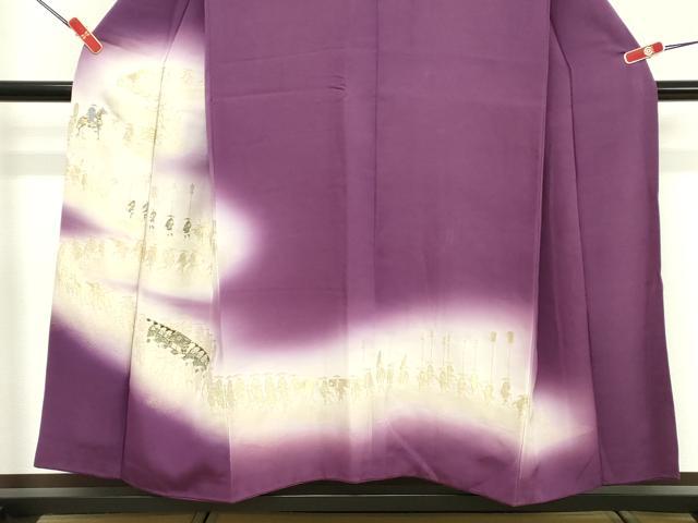平和屋着物■訪問着 寿光織 人物文 暈し染め 金糸 正絹 逸品 DABF4010cd