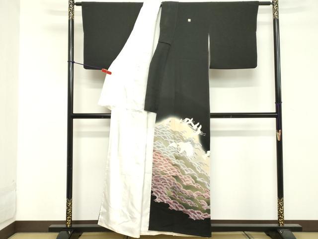 平和屋着物■豪華黒留袖 群鶴 暈し染め 金彩 正絹 逸品 DABF4009cd