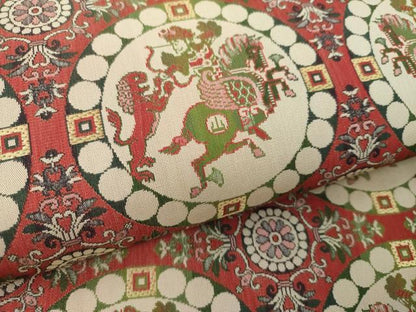 平和屋着物●龍村美術織物　九寸開き名古屋帯　獅子狩文錦　正絹　逸品　DABE5595ps