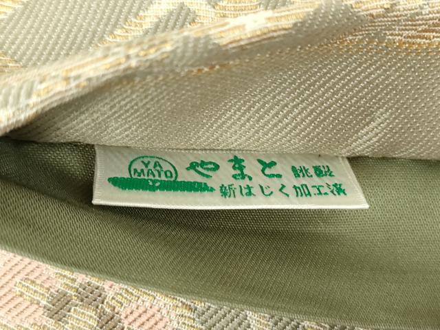 平和屋着物●こむさでもーど・COMME CA DU MODE　六通柄袋帯　格子花文　金糸　やまと誂製　正絹　逸品　DABE5489ps