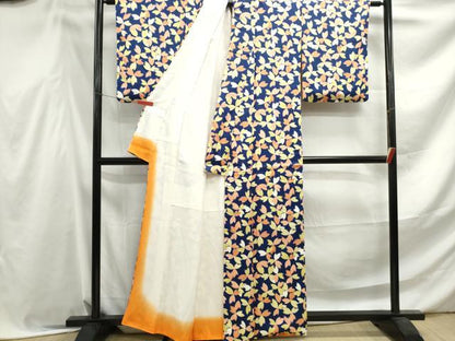 平和屋着物■上質な小紋　舞花文　正絹　逸品　DABF4541qa