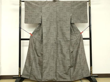 平和屋着物■上質な紬　舞花文　正絹　逸品　DABF4055cd
