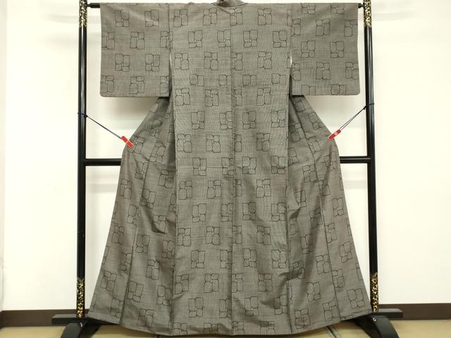 平和屋着物■上質な紬　舞花文　正絹　逸品　DABF4055cd