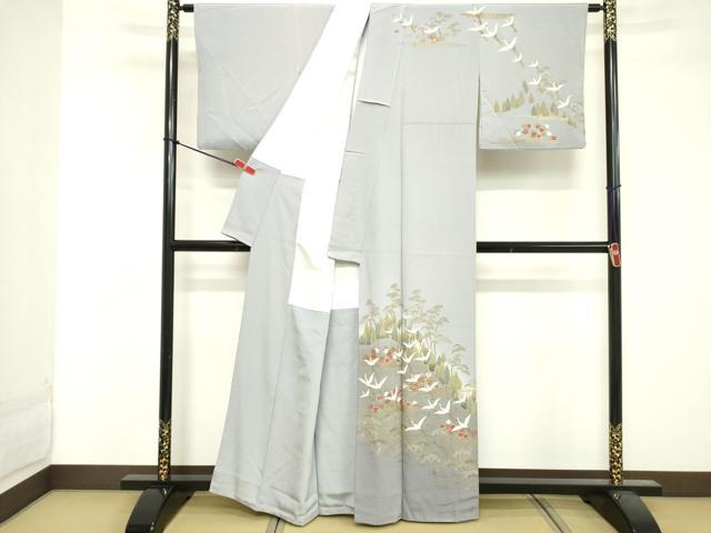 平和屋着物■訪問着　飛鶴文　暈し染め　金彩　正絹　逸品　DABF4039cd