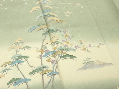 平和屋着物■訪問着　友禅　作家物　風景枝松文　暈し染め　正絹　逸品　DABF4053cd