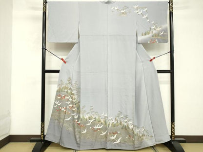 平和屋着物■訪問着　飛鶴文　暈し染め　金彩　正絹　逸品　DABF4039cd